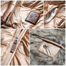 Navahoo Tikunaa dicke Damen Winterjacke mit Kapuze und Kunstfellkragen  Wei&szlig; Gr&ouml;&szlig;e S - Gr. 36