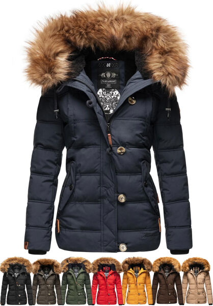 Navahoo Zoja Damen gesteppte Jacke mit Teddyfell