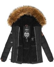 Navahoo Zoja Damen gespteppte Winterjacke gefüttert mit Teddyfell Schwarz Größe S - Gr. 36