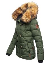 Navahoo Zoja ladies quilted jacket with teddy fur - Olive-Gr.S