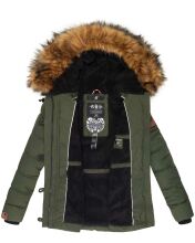 Navahoo Zoja ladies quilted jacket with teddy fur - Olive-Gr.S