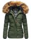 Navahoo Zoja ladies quilted jacket with teddy fur - Olive-Gr.S