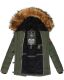 Navahoo Zoja ladies quilted jacket with teddy fur - Olive-Gr.S