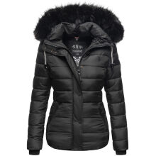 Navahoo Zuckerbiene Damen gefütterte Steppjacke mit Kapuze Schwarz Größe S - Gr. 36