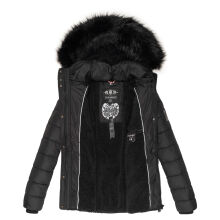 Navahoo Zuckerbiene Damen gefütterte Steppjacke mit Kapuze Schwarz Größe XL - Gr. 42