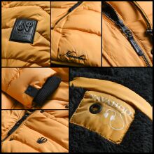 Navahoo Zuckerbiene Damen gefütterte Steppjacke mit Kapuze Schwarz Größe XL - Gr. 42