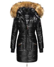 Navahoo Zuckerle ladies quilted winter jacket with fur collar - Black-Gr.XL