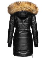 Navahoo Zuckerle ladies quilted winter jacket with fur collar - Black-Gr.XL