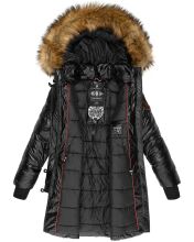 Navahoo Zuckerle ladies quilted winter jacket with fur collar - Black-Gr.XL