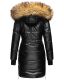 Navahoo Zuckerle ladies quilted winter jacket with fur collar - Black-Gr.XL