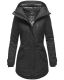 Navahoo Avrille Damen Parka Winterjacke mit Kapuze Schwarz Größe XL - Gr. 42