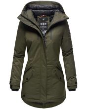 Navahoo Avrille Damen Parka Winterjacke mit Kapuze Olive...