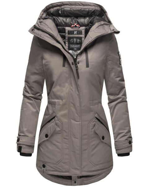 Navahoo Avrille ladies parka winter jacket with hood - Gray-Gr.XS
