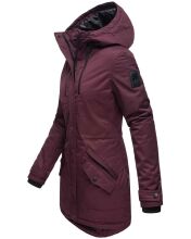 Navahoo Avrille Damen Parka Winterjacke mit Kapuze Weinrot Größe XS - Gr. 34