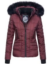 Navahoo Adele Ladies Winter Jacket Warm Lined Teddy Fur Quilted Winterjacket B361 Wine Red Size XXL - Size 44