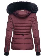 Navahoo Adele Ladies Winter Jacket Warm Lined Teddy Fur Quilted Winterjacket B361 Wine Red Size XXL - Size 44