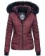 Navahoo Adele Ladies Winter Jacket Warm Lined Teddy Fur Quilted Winterjacket B361 Wine Red Size XXL - Size 44