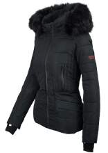 Navahoo Adele Ladies Winter Jacket Warm Lined Teddy Fur Quilted Winterjacket B361 Black Size XXL - Size 44