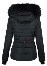 Navahoo Adele Damen Winterjacke warm gefüttert Teddyfell Schwarz Größe XXL - Gr. 44