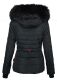 Navahoo Adele Ladies Winter Jacket Warm Lined Teddy Fur Quilted Winterjacket B361 Black Size XXL - Size 44