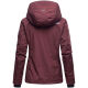 Marikoo Erdbeere Damen Übergangsjacke leicht gefüttert mit Kapuze Weinrot Größe XL - Gr. 42