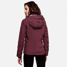 Marikoo Erdbeere Damen &Uuml;bergangsjacke leicht gef&uuml;ttert mit Kapuze Weinrot Gr&ouml;&szlig;e XXL - Gr. 44