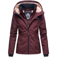 Marikoo Erdbeere Damen &Uuml;bergangsjacke leicht gef&uuml;ttert mit Kapuze Weinrot Gr&ouml;&szlig;e XXL - Gr. 44