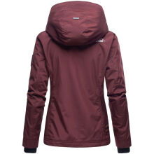 Marikoo Erdbeere Damen &Uuml;bergangsjacke leicht gef&uuml;ttert mit Kapuze Weinrot Gr&ouml;&szlig;e XXL - Gr. 44