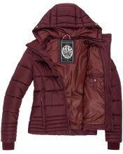 Marikoo Sole Damen Winter Steppjacke mit Kapuze B668 Weinrot Größe XS - Gr. 34