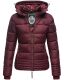 Marikoo Sole Damen Winter Steppjacke mit Kapuze B668 Weinrot Größe XS - Gr. 34