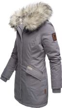 Navahoo Cristal Damen Winterjacke Parka mit Kunstfell Grau Gr.XS