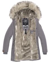 Navahoo Cristal Damen Winterjacke Parka mit Kunstfell Grau Gr.XS