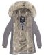 Navahoo Cristal Damen Winterjacke Parka mit Kunstfell Grau Gr.S