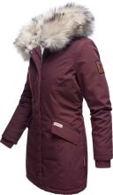 Navahoo Cristal Damen Winterjacke Parka mit Kunstfell Weinrot Gr.XS