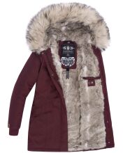 Navahoo Cristal Damen Winterjacke Parka mit Kunstfell Weinrot Gr.XS