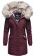 Navahoo Cristal Damen Winterjacke Parka mit Kunstfell Weinrot Gr.XS