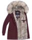 Navahoo Cristal Damen Winterjacke Parka mit Kunstfell Weinrot Gr.XS