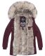 Navahoo Cristal Damen Winterjacke Parka mit Kunstfell Weinrot Gr.XS