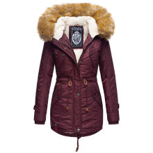Navahoo LaViva warme Damen Winterjacke mit Teddyfell Weinrot Gr&ouml;&szlig;e XS - Gr. 34