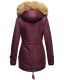 Navahoo LaViva warm ladies winter jacket with teddy fur Wine Red-Gr.XS