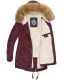 Navahoo LaViva warm ladies winter jacket with teddy fur Wine Red-Gr.XS