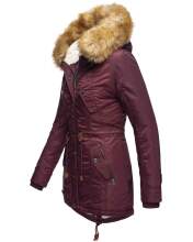 Navahoo LaViva warm ladies winter jacket with teddy fur Wine Red-Gr.S