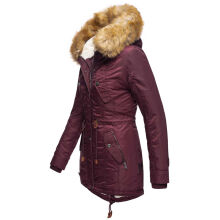 Navahoo LaViva warme Damen Winterjacke mit Teddyfell Weinrot Gr&ouml;&szlig;e S - Gr. 36