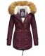 Navahoo LaViva warm ladies winter jacket with teddy fur Wine Red-Gr.S