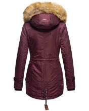 Navahoo LaViva warm ladies winter jacket with teddy fur Wine Red-Gr.M