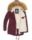 Navahoo LaViva warm ladies winter jacket with teddy fur Wine Red-Gr.M