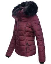 Navahoo Miamor ladies winter quilted jacket with teddy fur - Wine Red-Gr.S