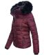 Navahoo Miamor Damen Winter Steppjacke gefüttert mit Teddyfell Weinrot Größe S - Gr. 36