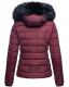 Navahoo Miamor Damen Winter Steppjacke gefüttert mit Teddyfell Weinrot Größe S - Gr. 36