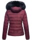Navahoo Miamor ladies winter quilted jacket with teddy fur - Wine Red-Gr.M